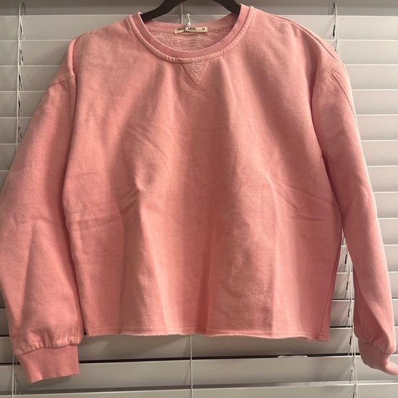 NWT-MARINE LAYER SHILOH CROP SWEATSHIRT ( SEASHELL PINK) - Picture 1 of 2